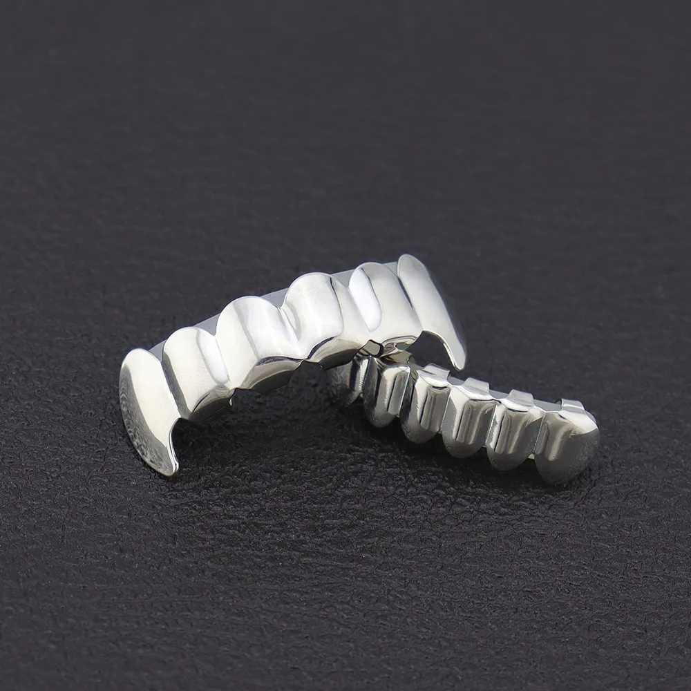 1set Hip Hop Black Color Teeth Grillz Plated Dental Grills Rock Tooth Grillz Cs Crystal Teeth Cs Halloween Vampire Cosplay W241227