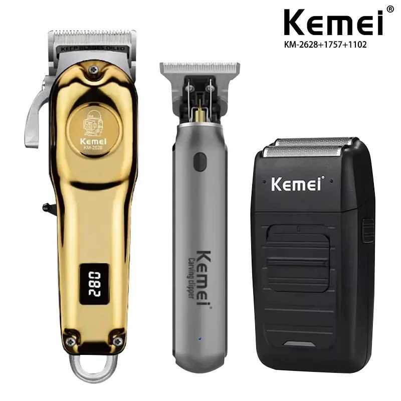 Kemei KM-2628 KM-1757 KM-1102 Rechargeable Electric Hair Clipper USB Charging Professional Barber Razor Trimmer Mens Shaver W241227