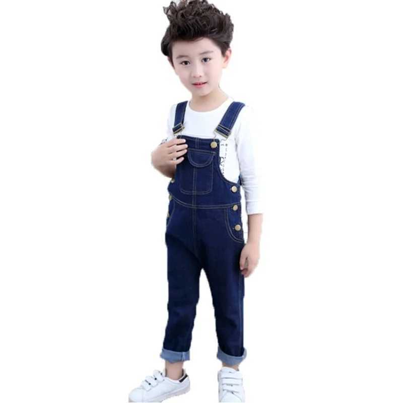 Childrens denim jacket teenagers spring jeans Dungarees girls pocket jumpsuit childrens boys pants age 4 5 7 9 11 13 years old W241227