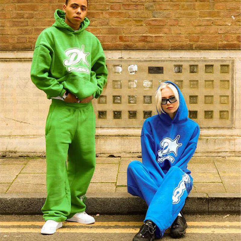 American street fashion, hip-hop style hooded pullover, pants, personalized letter printed men's and women's hoodies