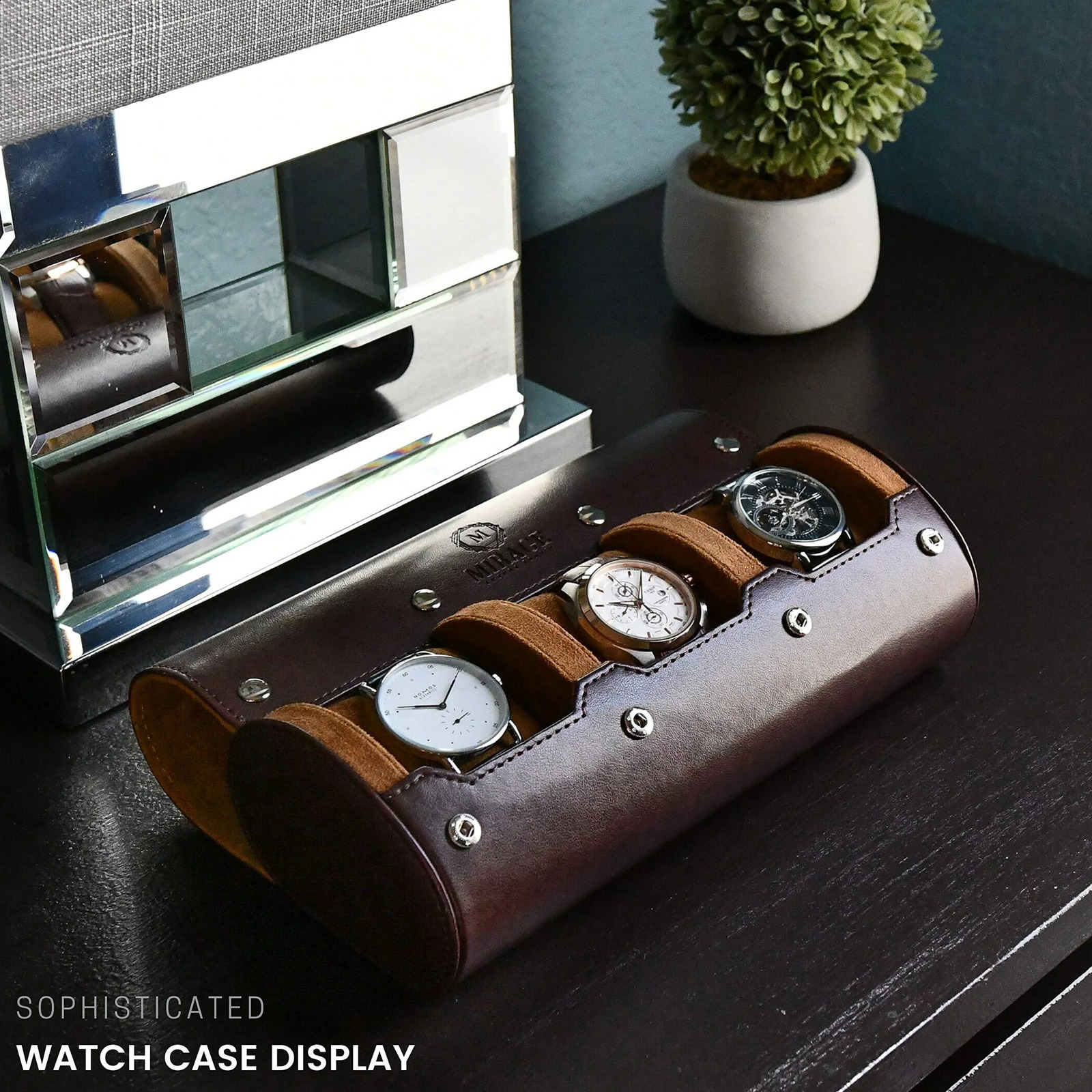 Watch Travel Case 6 Slot Watch Roll Travel Case Organizer Display - PU Leather Watch Case - Watch Organizer for Men Women 241226