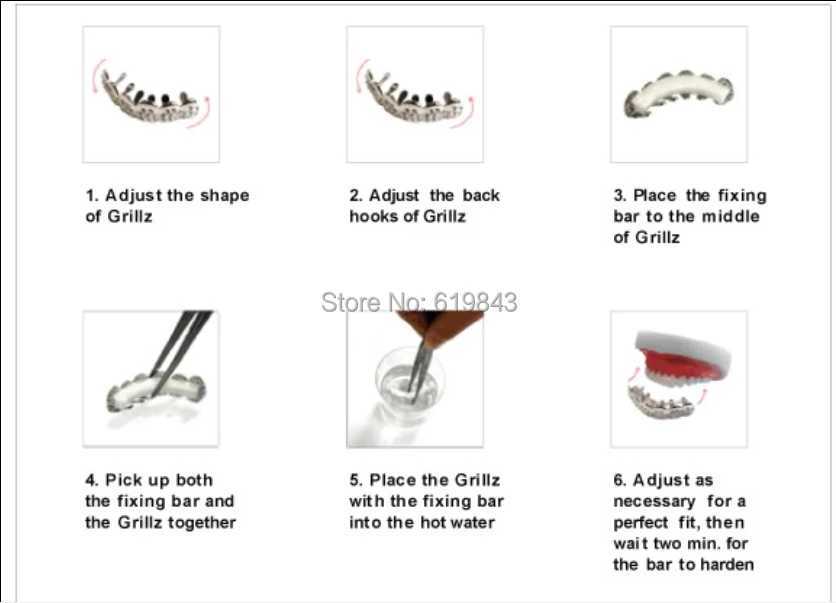 Grill Brand Pink Glass Stones Silver PLATED VAMPIRE HIPHOP TEETH grill TOP BOTTOM grill SET Bo Jewelry W241227