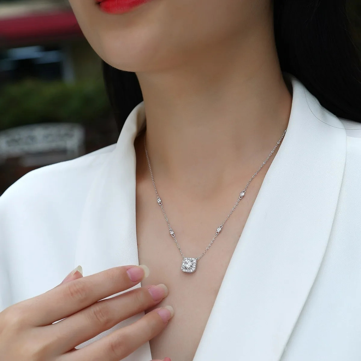 Na y Promise Bride 925 Sterling Silver Korean Womans Necklaces iced out VVS Mossanite Women Necklace Jewelry 241226