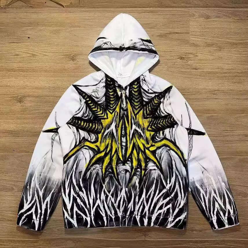 Trendy street gothic hoodie punk loose autumn winter pullover sweatshirt men's and women's top