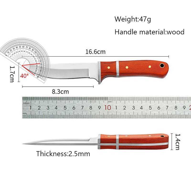 Stainless Steel Cleaver Kitchen Utility Knife Meat Steak Cutting Boning Paring Knife Outdoors BBQ Fishing Knife with Wood Handle Y241227