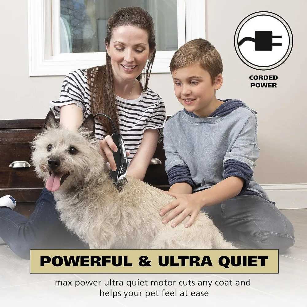 Quiet Pro Corded Dog Clippers for Grooming - Heavy Duty Compact Electric Dog Grooming Kit Hair Clippers for Dogs Cats Pets W241227