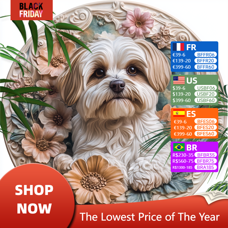 Customizable Aluminum Pet Ornaments - Malta Dog Souvenir Tombstones for Cats and Dogs | Unique Decorative Paintings