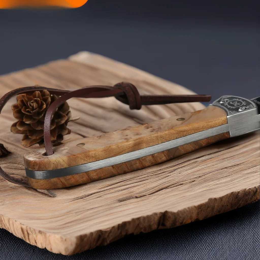 Utility Kitchen Knife Wood Cutter Knives With Pakka Wood Handle 5Cr1ov Stainless Steel Mirror Polishing Y241227