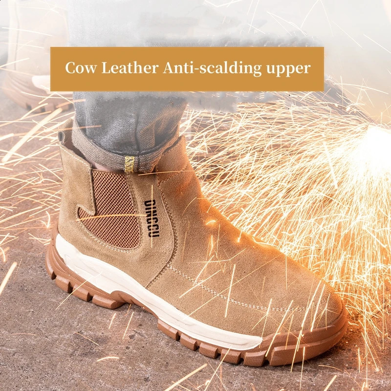 Men Safety Boots Anti-scalding Shoes Indestructible Anti-smashing Steel Toe Cap Men Women Work Safety Shoes 241226