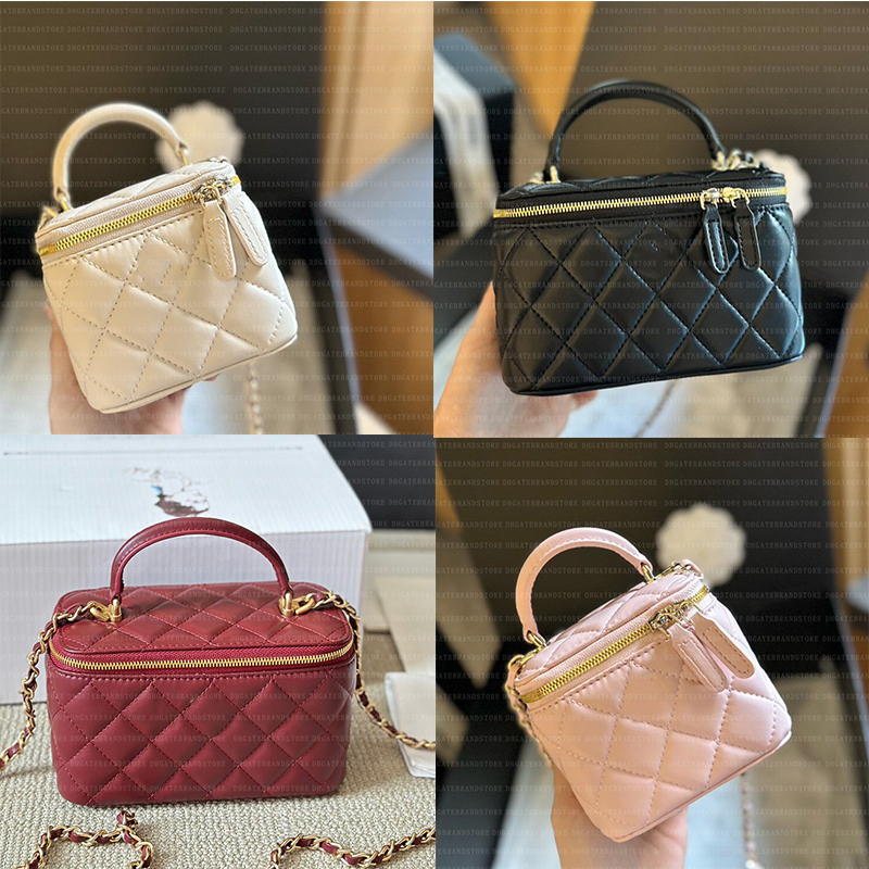Designer Bag Makeup Crossbody Bags Small Vanity with Chain Quality Leather Saddle Luxurys Handbags Diamond Lattice Golden Ball Women Should