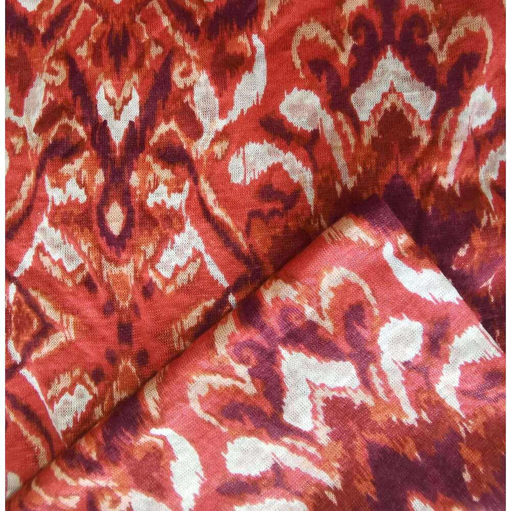 Lightweight 28Nm 17s cotton en plain weave printed knitted casual wear T-shirt vest fabric