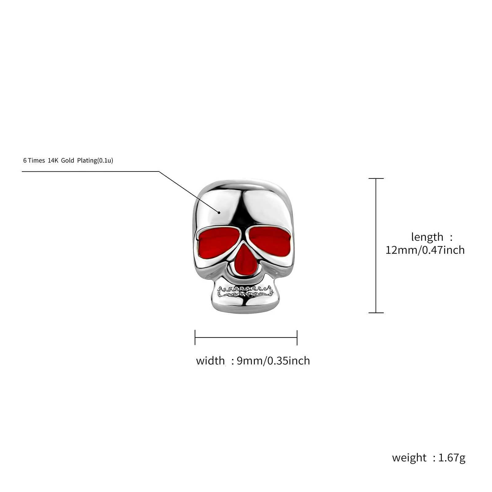 Red Eyed Skull Bling d Out Grillz Teeth Men Women With Zircion Single Hip Hop Tooth Grills Cs Fashion Jewelry W241227