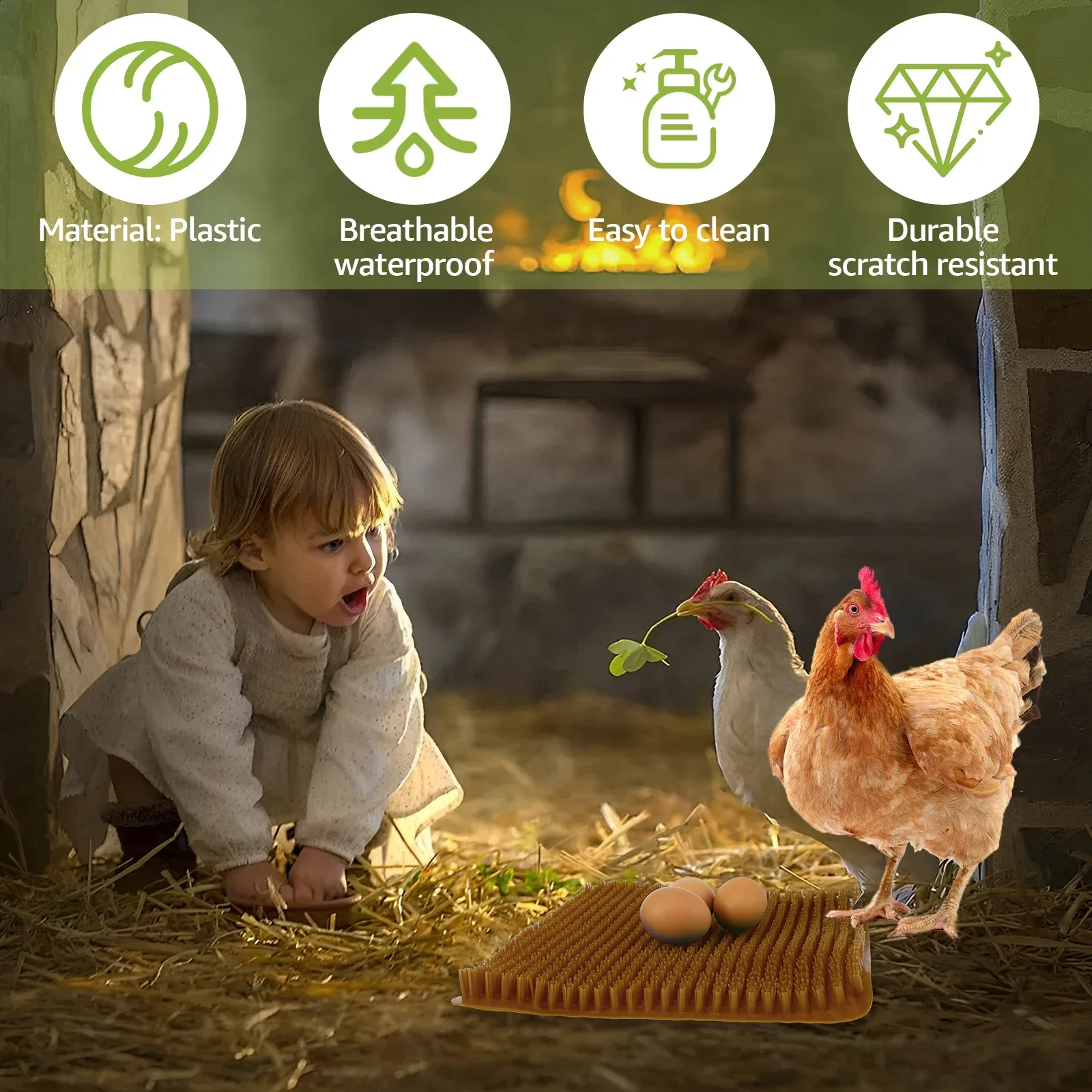 1pc Chicken Bedding Mats Nesting Pads Washable Hen Nesting Pads Plastic Cuttable and Reusable Egg Laying Mats for Poultry Mats