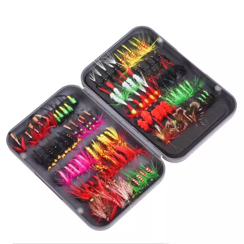 outdoor hard plastic fishing lure tackle box with artificial fishing bait