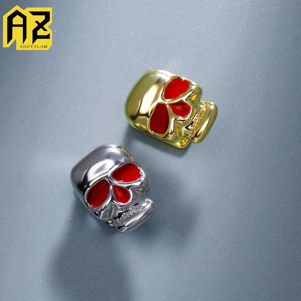 Red Eyed Skull Bling d Out Grillz Teeth Men Women With Zircion Single Hip Hop Tooth Grills Cs Fashion Jewelry W241227