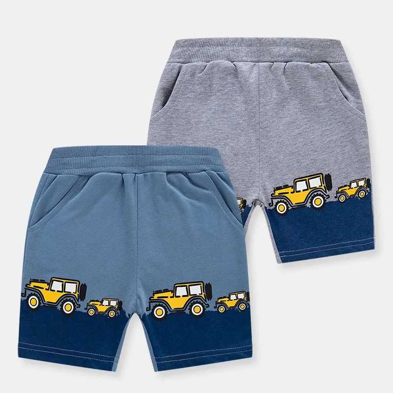 TUONXYE Summer Fashion Boys Shorts Cartoon Car Pattern Cotton Casual Breathable Pocket Pants Baby Clothing 2-9 W241227