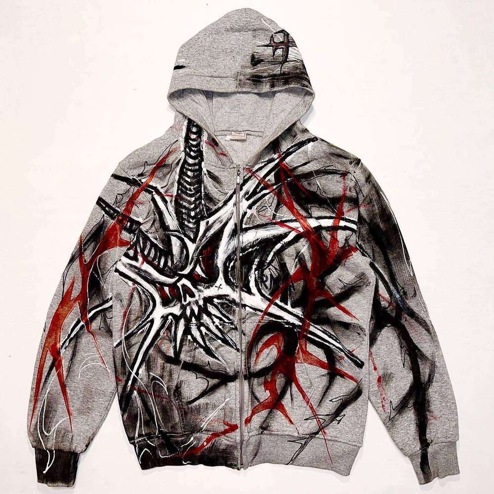 Gothic Spider Printed New Autumn/Winter for Men and Women Hip Hop Street Loose Hoodies