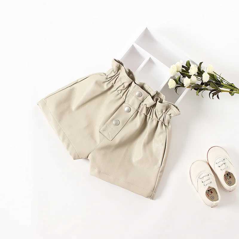 2021 New autumn winter Kids faux leather Shorts pants For Girls baby Princess pants Children 6 8 10 12 years W241227