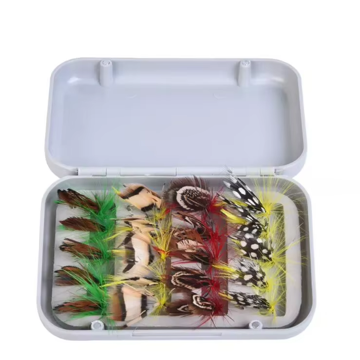 outdoor hard plastic fishing lure tackle box with artificial fishing bait