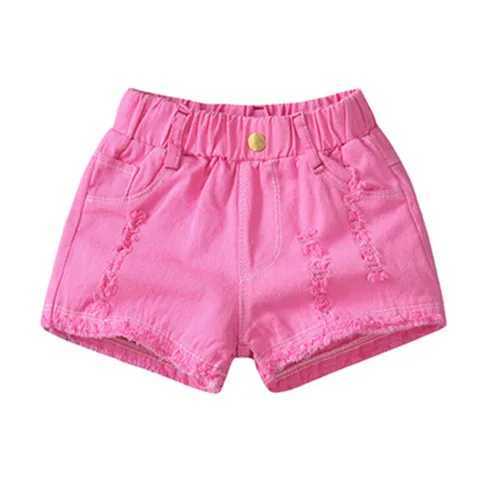 100-150cm summer girls fashionable hole shorts baby and childrens casual clothing W241227