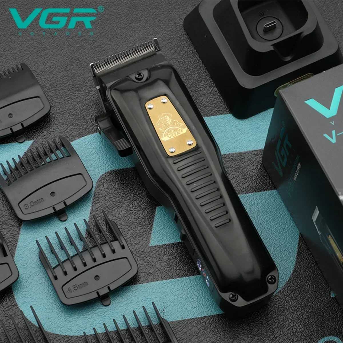 VGR Hair Clipper Professional Hair Cutting Machine Cordless Hair Trimmer Barber Digital Display Haircut Clipper for Men V-651 W241227