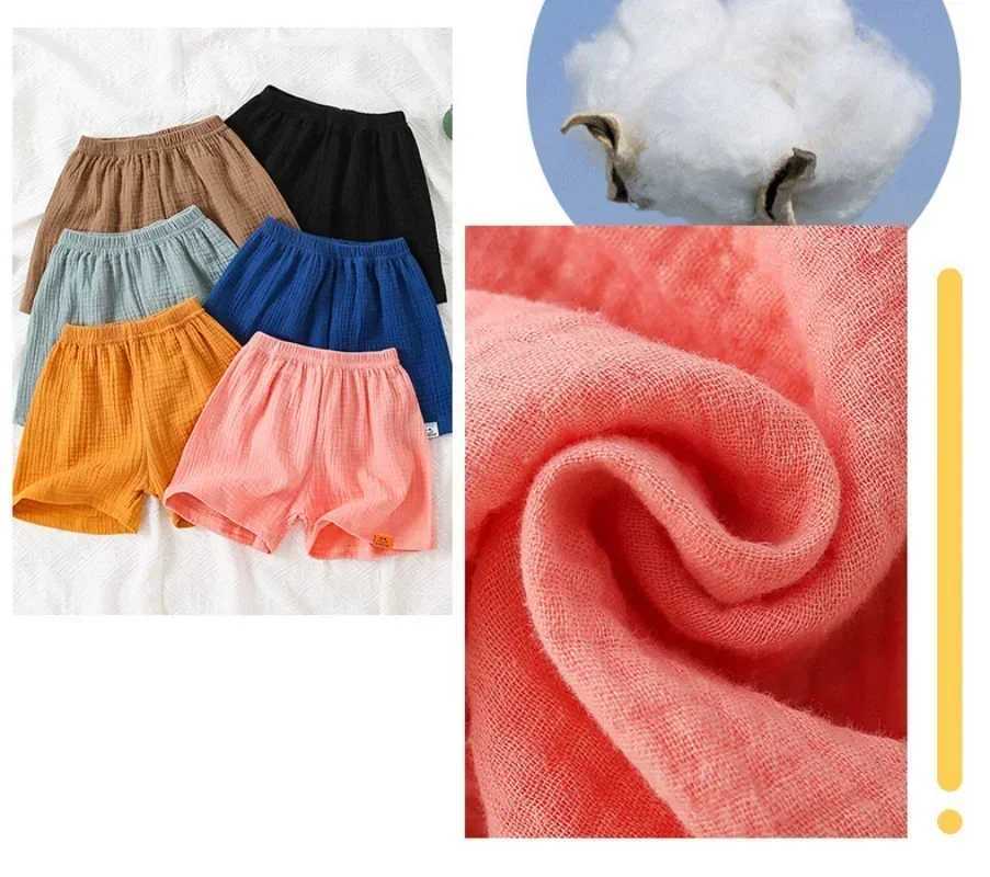 Cotton Muslin Shorts for Children Infant Korea Style Summer Beach Short Pants Bottom for Baby Clothes Girls Boy 4 6 8 10 12 Yrs W241227
