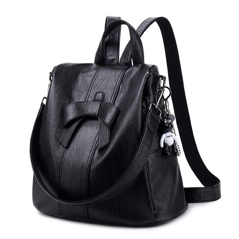 2022 New Korean Trendy Fashion Women's Versatile Sheep Pattern Travel Bag Casual Soft Leather Anti theft Backpack