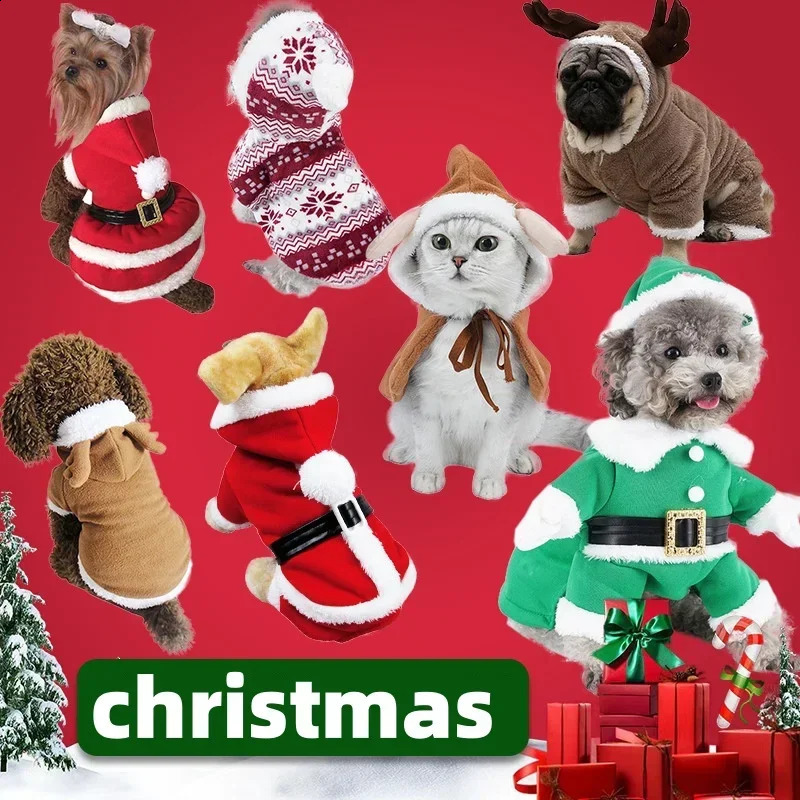 selling teddy reindeer pet clothes for Christmas cat and dog clothes cosplay pet halloween dog costumes for small dogs 241225