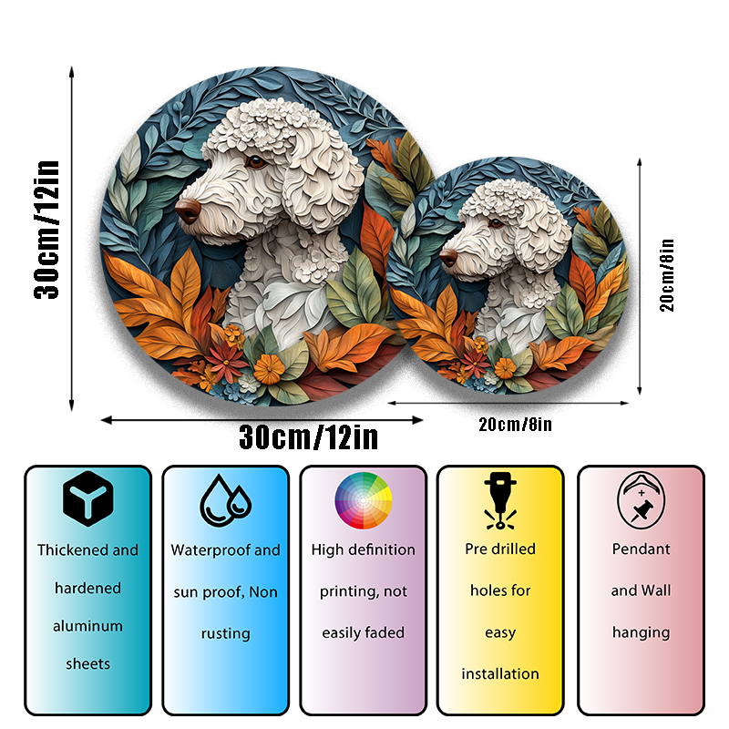 Customized Bedlington Terrier Pet Ornaments - Circular Aluminum Decorative Paintings & Souvenir Tombstones