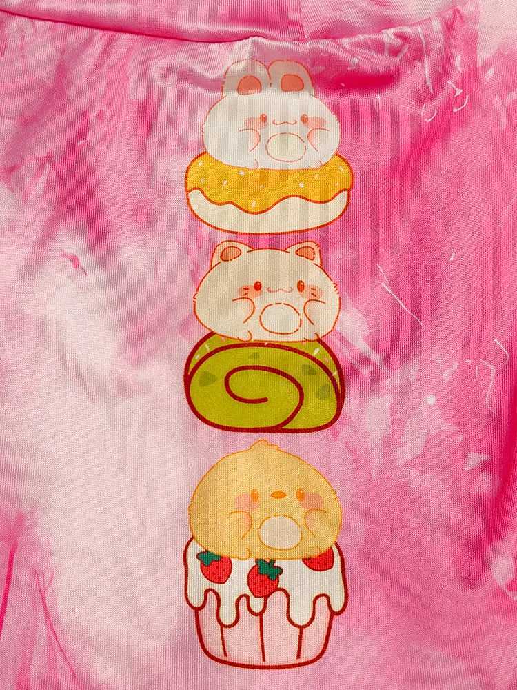 3PCS 4-7T Summer Girl Casual Cute Shorts Girls sports Tie Dye Shorts Clothing Parajama Sports Leisure Casual for Children W241227