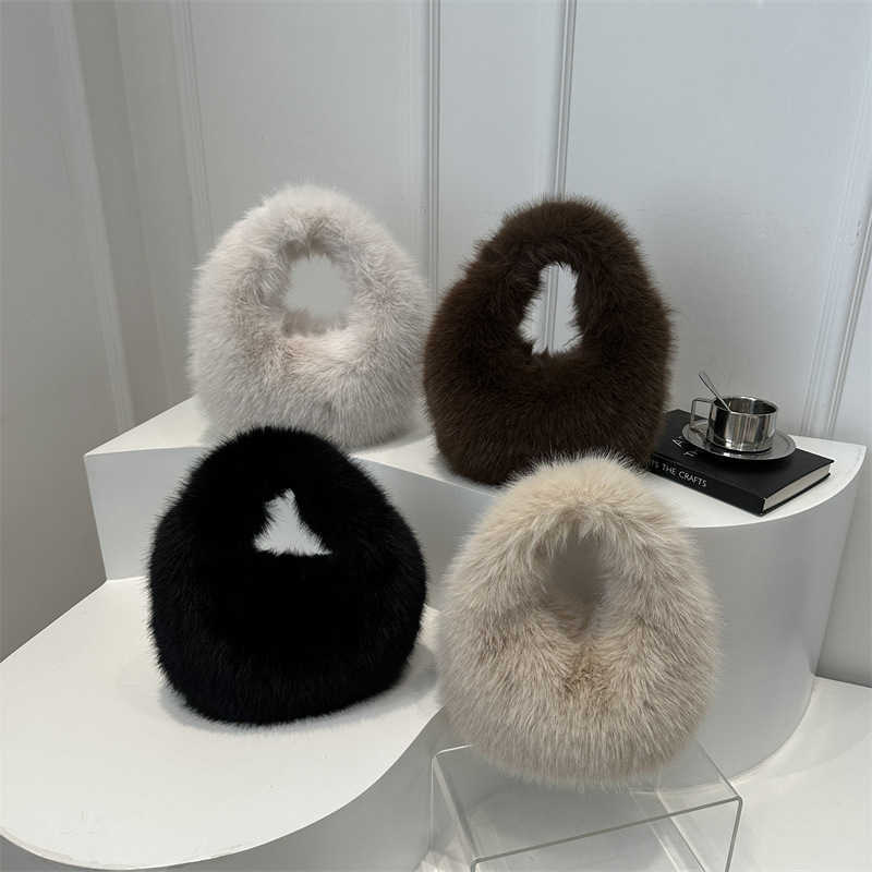 Winter Plush Large Capacity 2024 Fashionable Personalized New Style Fashionable Hairy Western Hairy Single Shoulder Handbag for Women 241230