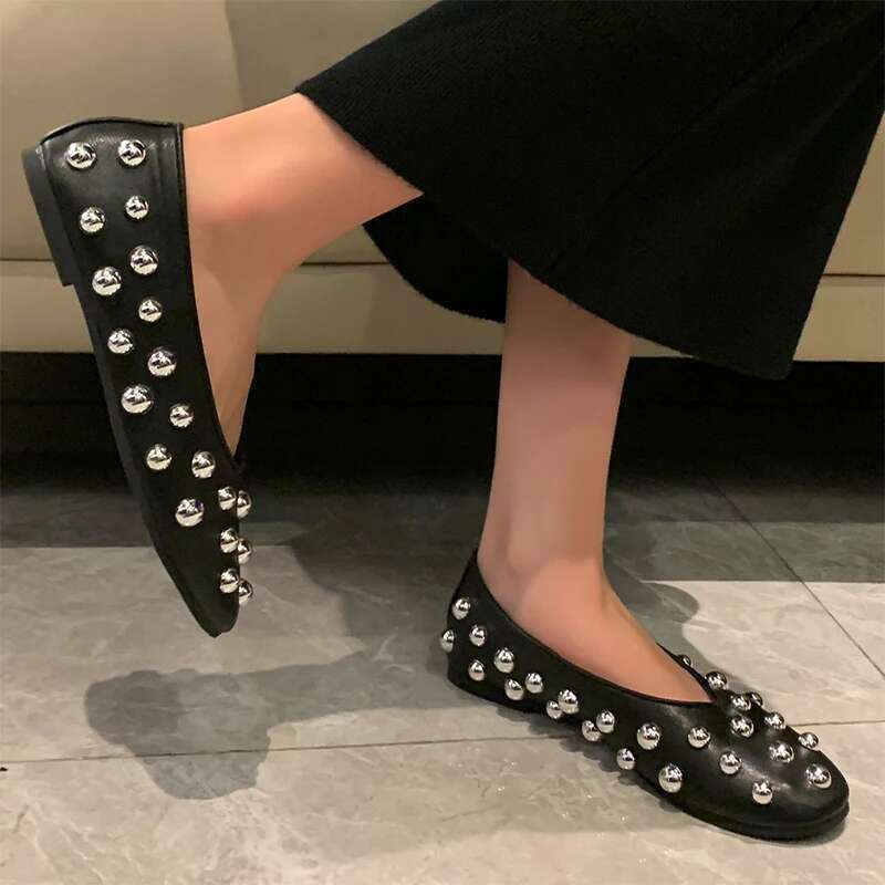 Women Flats Loafers Leather Shallow Casual Shoes 2025 Spring Fashion Dress Sandals Trend Walking Cozy Brand Mujer atos