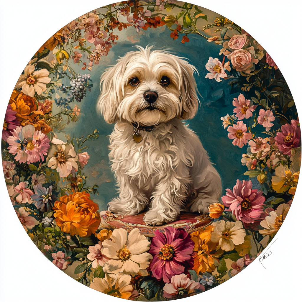 Customizable Aluminum Pet Ornaments - Malta Dog Souvenir Tombstones for Cats and Dogs | Unique Decorative Paintings