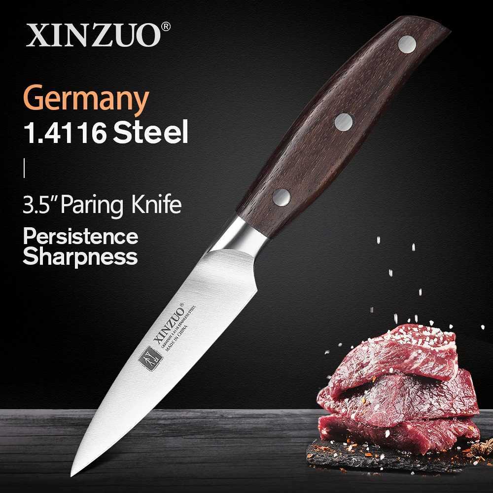 XINZUO 3.5 Paring Knife GERMAN 1.4116 Stainless Steel Kitchen Knife Red Sandalwood Handle Fruit Practical Knife Kitchen Shovel Y241227