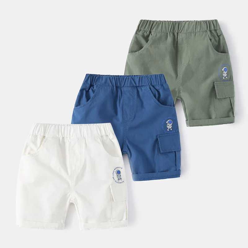 Boys Summer Shorts Children Knee Lenth Beach Pant Cotton Elastic Waist Toddler Trousers Kids Clothes W241227