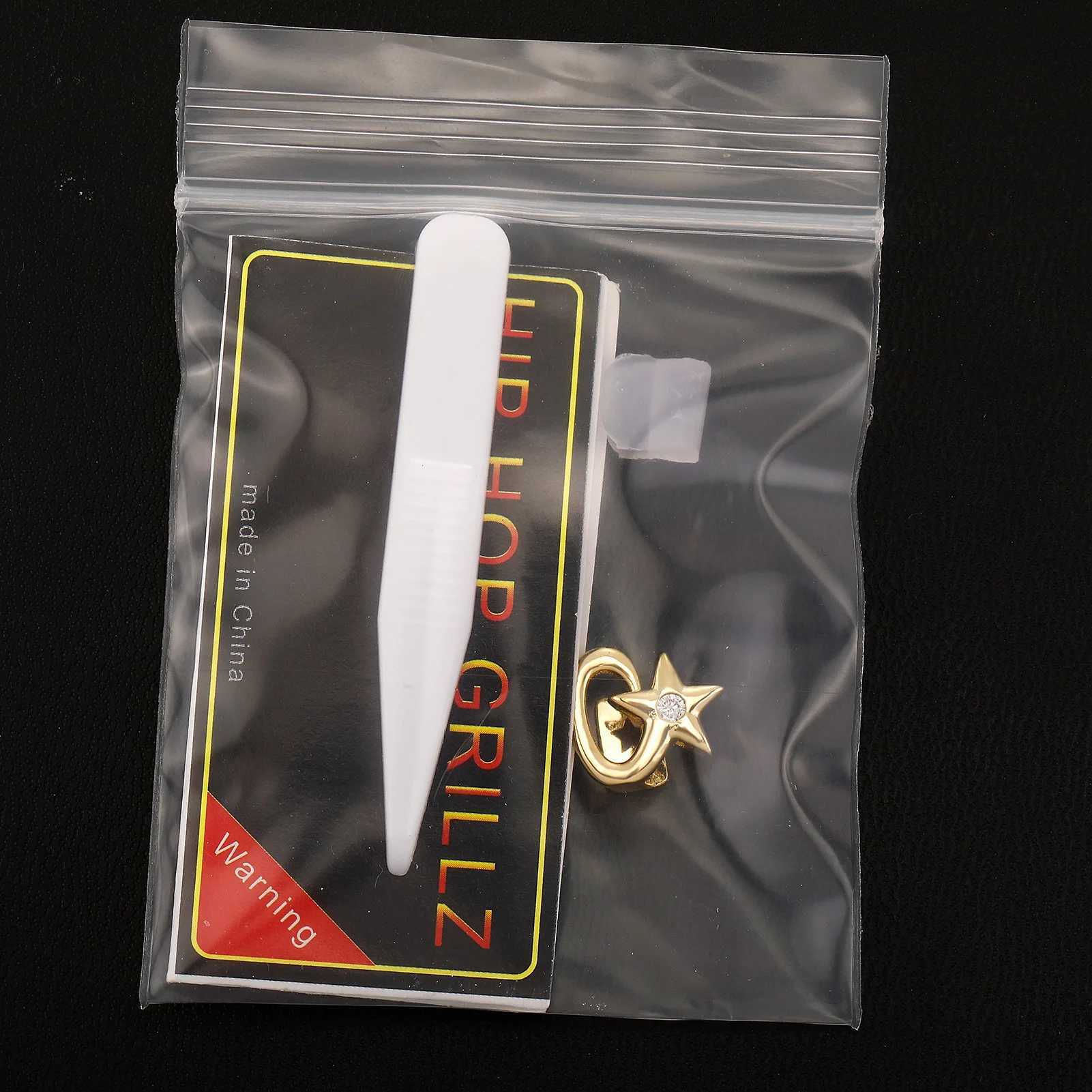 2PCS Classic Small Teeth Grillz Hip Hop 14K Gold Plated Glossy Teeth Cs For Women Men Jewelry Party Gift W241227