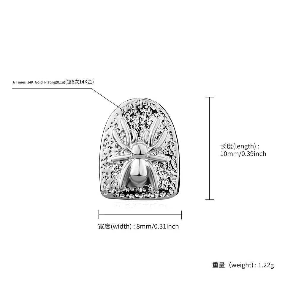 TOPGRILLZ Trend Single Animal Teeth Grillz Hip Hop Glossy Tooth Cs For Women Men Bo Jewelry Halloween Decoration W241227