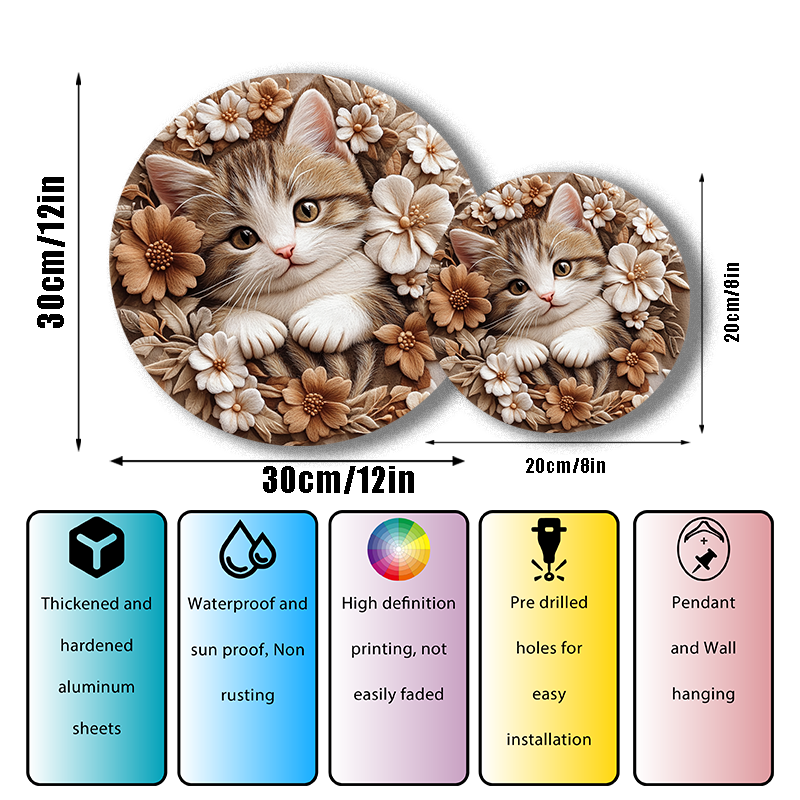 Customized Circular Aluminum Pet Tombstone - Premium Quality Memorial Decoration Painting for Beloved Pets