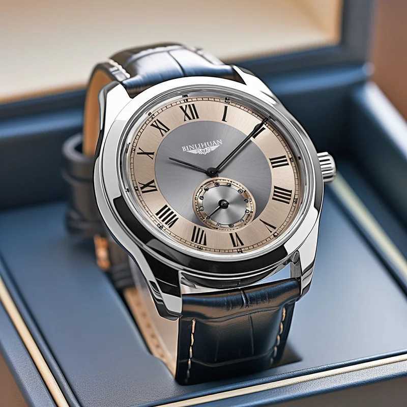 Luxury mens watches commercial fashion casual leather straps mens quartz simple watches Reloj Hombre M241226