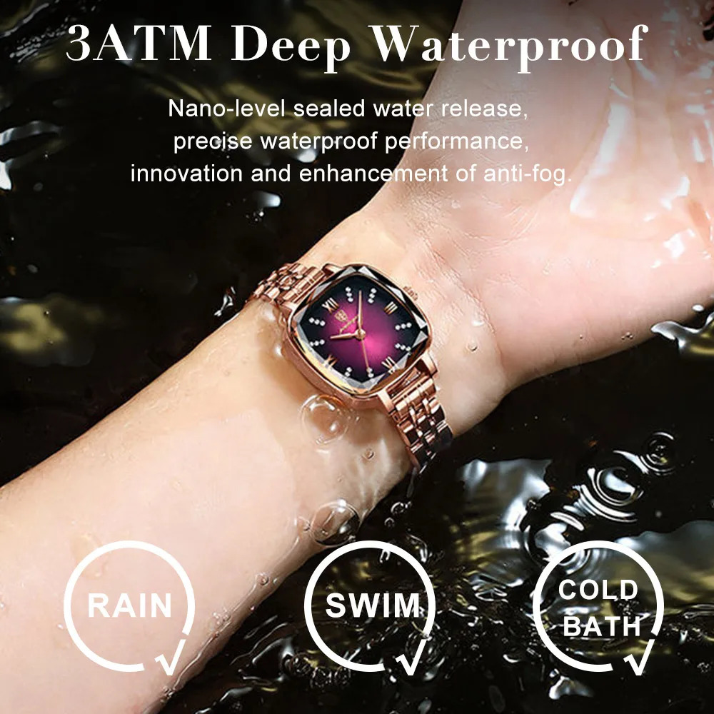 POEDAGAR High Quality Women Watch Stainless Steel Square Waterproof Quartz Ladies Wristwatches Dress Elegant Femme Clocks 241225