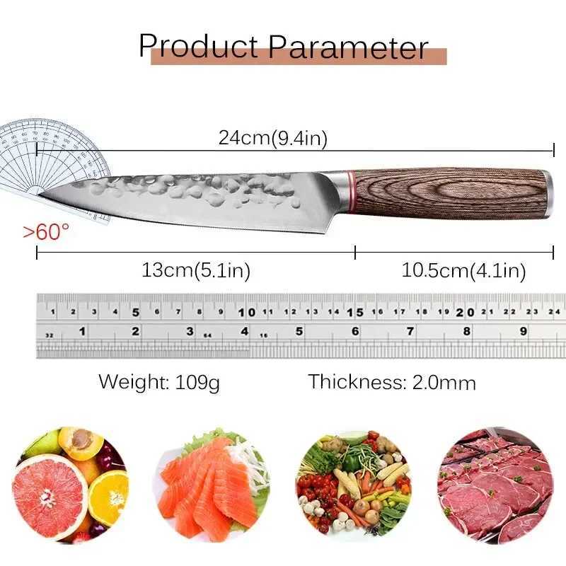 5-inch kitchen chef knife fruit with kitchen knife stainless steel steak knife forged Boning knife wooden handle kitchen supplies Y241227
