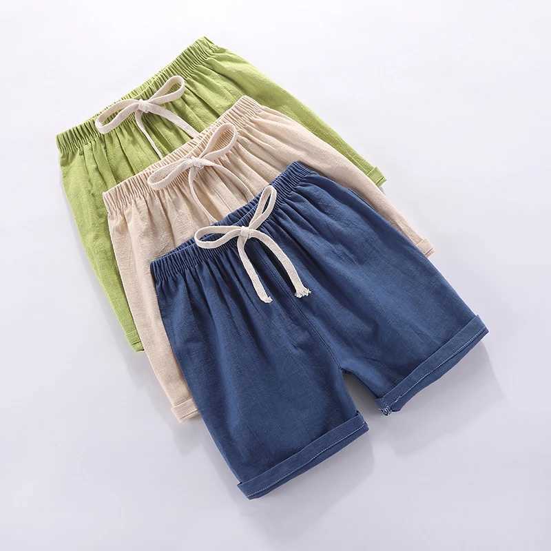 Children Summer Shorts For Boys Kids Casual Beach Shorts Candy Color Cotton Linen Breathable Soft Short Pants For Girl 100-160cm W241227