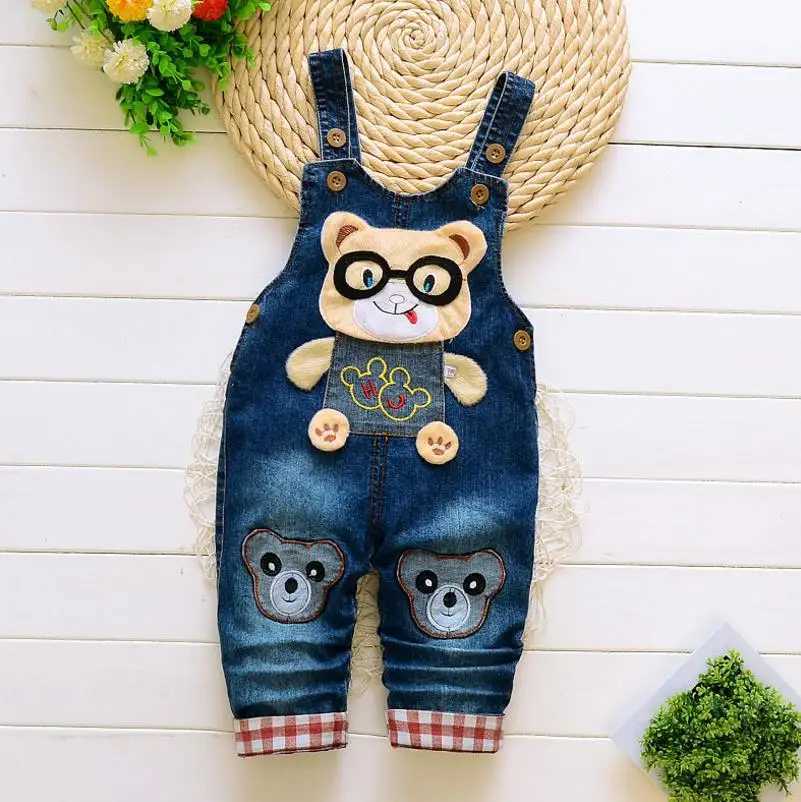 2024Boys Girl Bib Jeans Child Jumpsuit Jean Overalls Cute Denim Infant Boy Childrens Clothing Pants Bodysuit 0-4Years W241227
