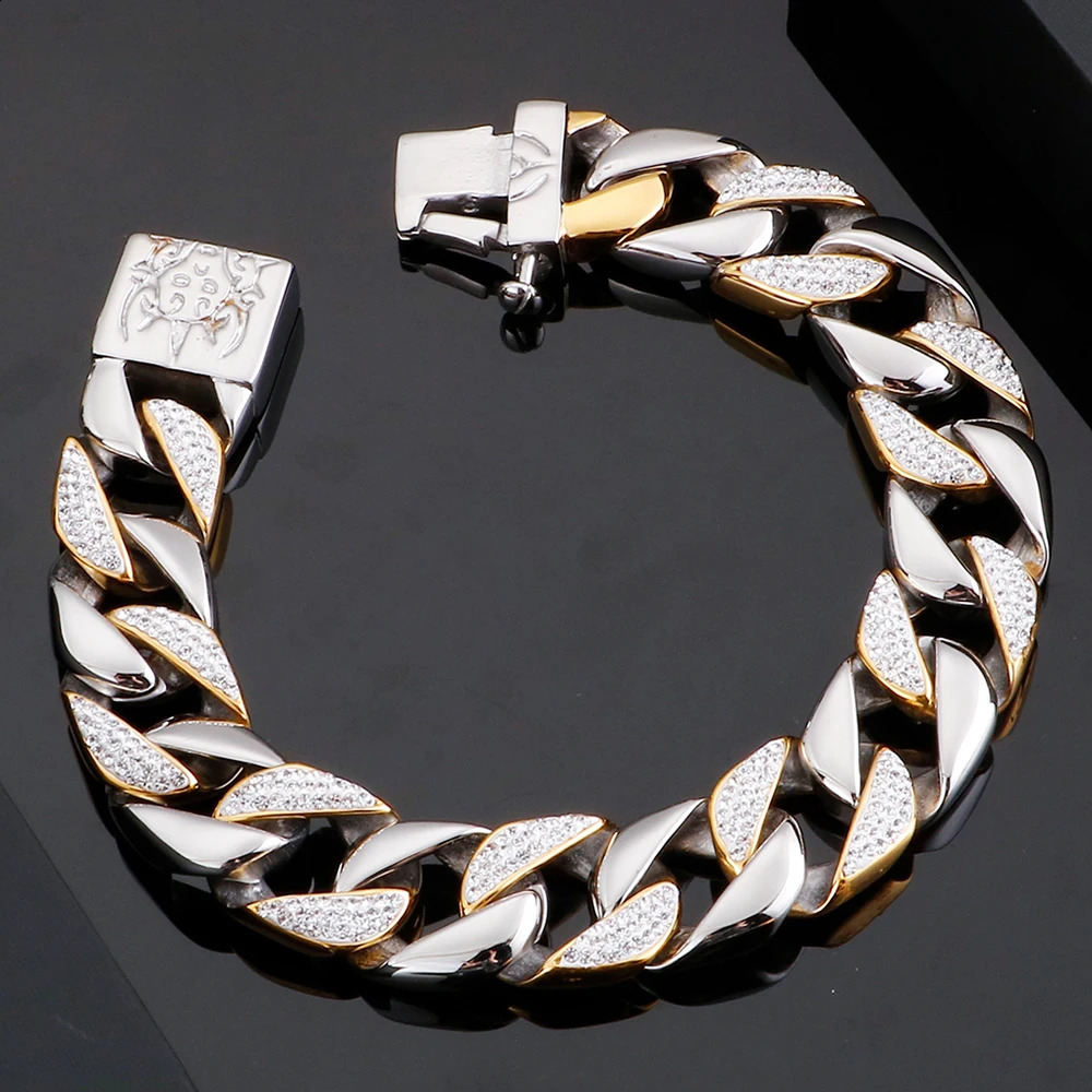 Mens Bracelets Bangles Factory Wholesale Gold Color Sheep Head Bracelet For Men 316L Stainless Steel On Hand Chain Bands Hiphop 241227