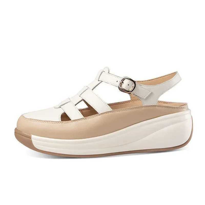 High Quality New Cross Hollow Soft Sole Sandals Roman Retro Casual Platform Shoes Womens Round Toe Loafers Sport Sandals T241227