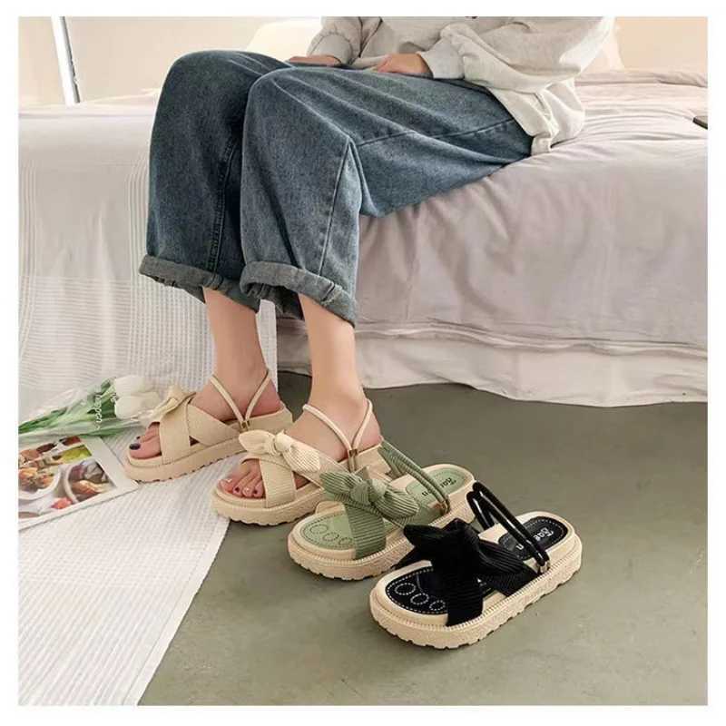 High Quality Dropshipping Women Sandals Summer Fairy Style Flower Sandals Fashion Student Platform Ladies Slippers New Clogs Female Shoe T241227