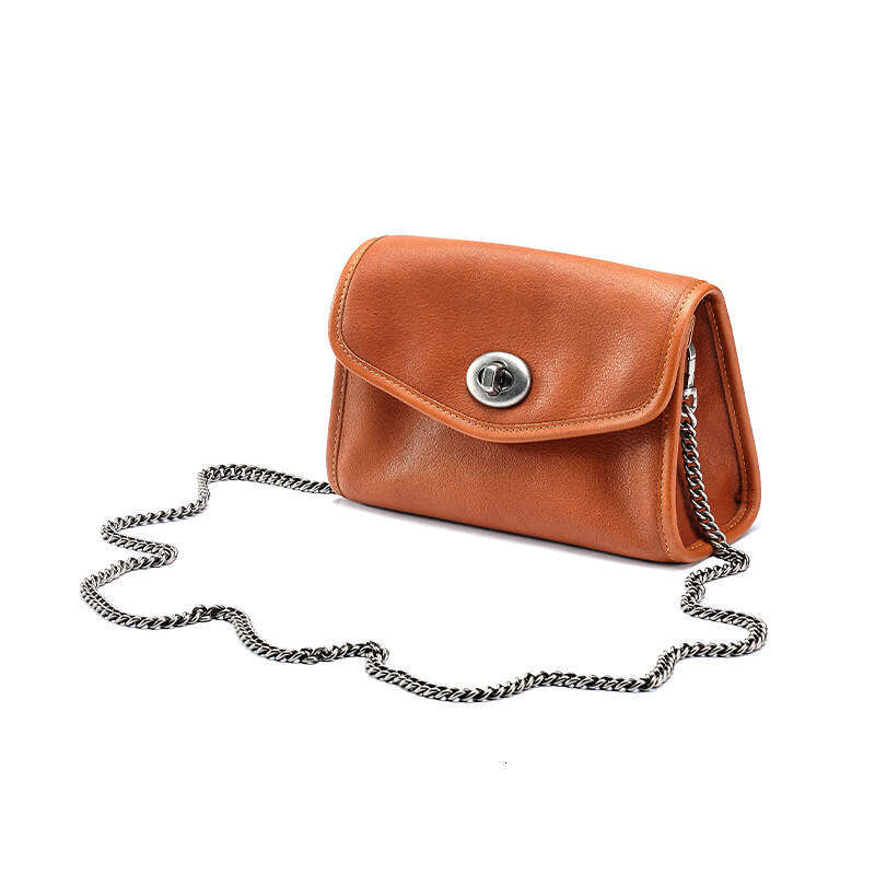 2025 High Bag Quare Cow Leather one shoulder Cross Women's bag Stylish bag Dark Brown