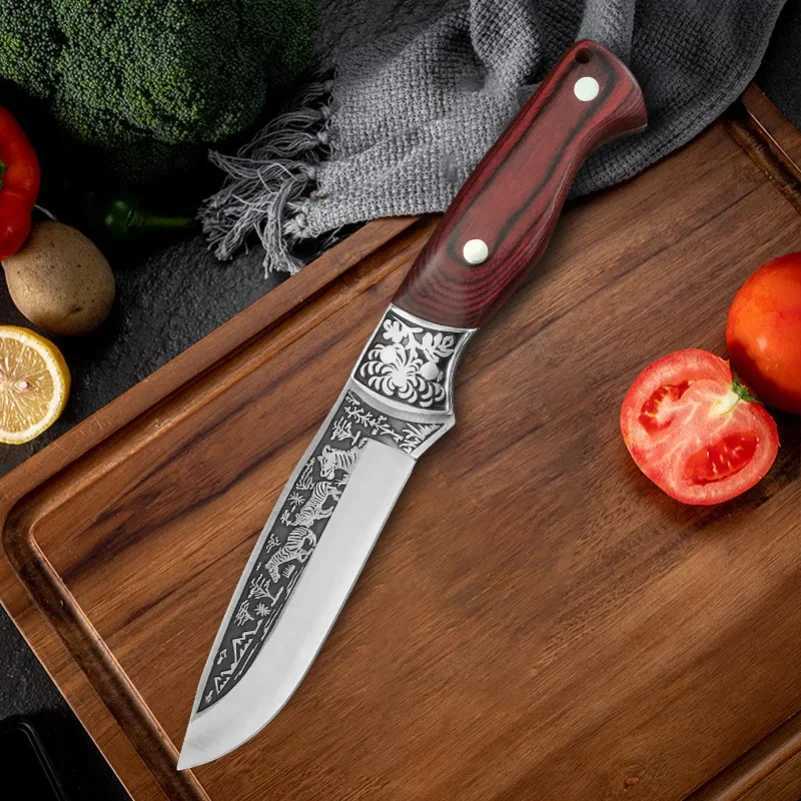 Sharp hand forged kitchen Boning knife stainless steel fruit ingredient knife but vegetable slicer with sheath Y241227