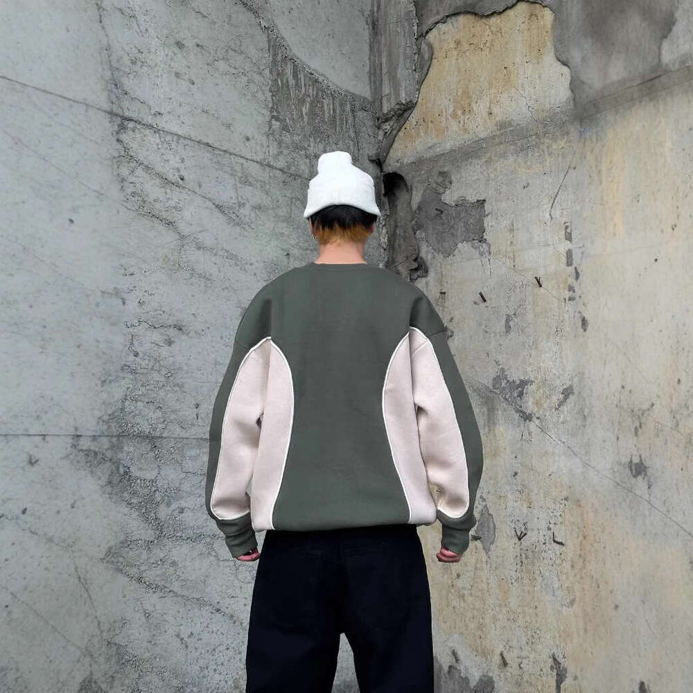 Alphabet solid color contrasting round neck sports street Y2K interior warm men's and women's styles