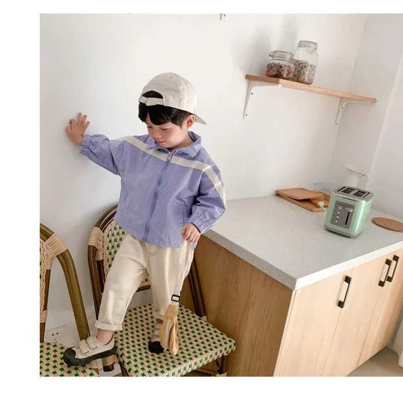 Baby Boy Girl Loose Jeans New Fashion Korean Sle Casual Solid Color Jeans Spring Autumn Childrens Denim Pants For 1-7 Years W241227